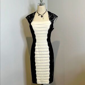 Stunning Cynthia Rowley color block stretch lined side zipper dress sz 8